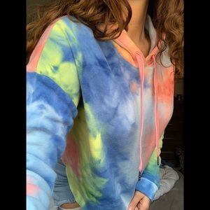 Colorful cropped hoodie